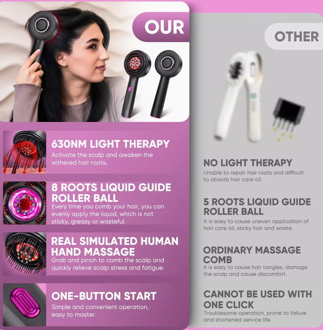 2-in-1 Electric Hair Growth Brush & Scalp Massager
